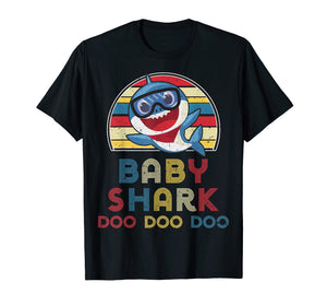 Retro Vintage Baby Sharks Tshirt gift for Kids Boys
