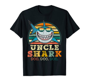 Retro Vintage Uncle Shark TShirt Funny Birthday Gifts Family
