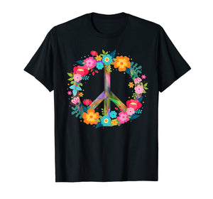 Peace Love T-Shirt Hippie Costume Tie Die 60s 70s