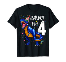 Load image into Gallery viewer, Funny shirts V-neck Tank top Hoodie sweatshirt usa uk au ca gifts for Rawr I&#39;m 4 4th Birthday Dinosaur Shirts Boys Dinosaur Gift 1485733

