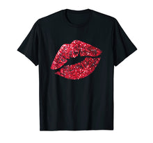 Load image into Gallery viewer, Funny shirts V-neck Tank top Hoodie sweatshirt usa uk au ca gifts for Sexy Red Glitter Lips Kiss Me Love Makeup Lipstick Shirt Tee 2489921
