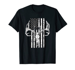 Funny shirts V-neck Tank top Hoodie sweatshirt usa uk au ca gifts for Hunting Shirt - Hunting Deer Skull Flag T-Shirt for Hunters 1957556