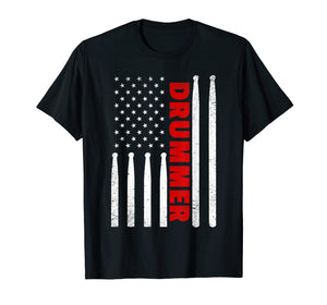 Funny shirts V-neck Tank top Hoodie sweatshirt usa uk au ca gifts for DRUMMER Vintage American Flag Drumming Drum sticks T Shirt 1985728