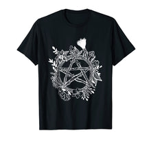Load image into Gallery viewer, Pentacle Wreath Wiccan Witchy Pagan Goth Occult Tee
