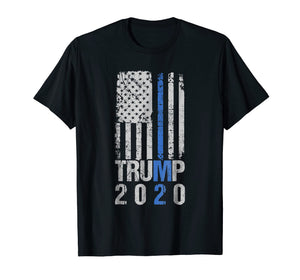 Funny shirts V-neck Tank top Hoodie sweatshirt usa uk au ca gifts for Trump 2020 T Shirt - Thin Blue Line Police For Trump 3485680