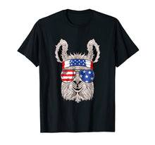 Load image into Gallery viewer, Usa Patriotic Llama Shirt - July 4th T-Shirt - Alpaca

