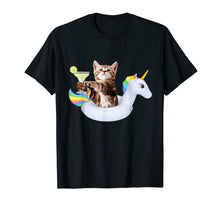 Load image into Gallery viewer, Summer Kitty With Margarita &amp; Unicorn Float Funny Cat Shirt
