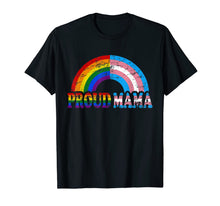 Load image into Gallery viewer, Vintage proud mama flag Rainbow LGBT Transgender pride month T-Shirt 121830
