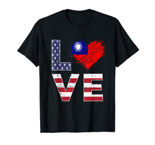 Load image into Gallery viewer, Funny shirts V-neck Tank top Hoodie sweatshirt usa uk au ca gifts for USA Taiwan Flag Heart Taiwanese American Flag Shirt 1972104
