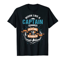 Load image into Gallery viewer, Funny shirts V-neck Tank top Hoodie sweatshirt usa uk au ca gifts for Work Like A Captain Play Like A Pirate Funny Boating Tshirt 2028227
