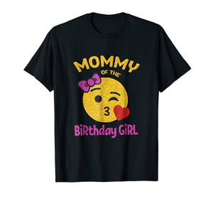 Funny shirts V-neck Tank top Hoodie sweatshirt usa uk au ca gifts for Mother of the Birthday Girl Emoji Pink Shirt Kiss Heart Tee 216153
