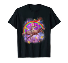 Load image into Gallery viewer, Funny shirts V-neck Tank top Hoodie sweatshirt usa uk au ca gifts for Space Cat Riding T-rex Dinosaur Eating Ice Cream T-shirt 1970093
