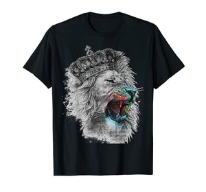 Funny shirts V-neck Tank top Hoodie sweatshirt usa uk au ca gifts for Tee King Lions Head Crown Roar Jungle Face Paint T-Shirt 2079742