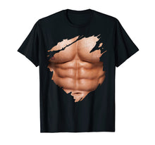 Load image into Gallery viewer, Chest Six Pack Abs Muscles T-Shirt Torn Shirt Beach Body

