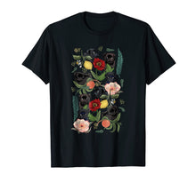 Load image into Gallery viewer, Botanical And Black Pug T- Shirt By Huebucket
