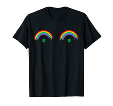 Load image into Gallery viewer, Four Leaf Irish Shamrock Boobs T Shirt Free The Nipples-393354
