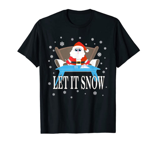 Let It Snow Santa Cocaine Funny Adult Christmas Gag T-Shirt-1300498