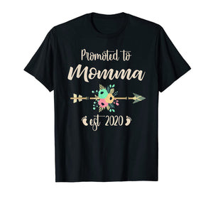 Promoted to Momma Shirt Est 2020 Mothers Day New Mama T-Shirt-3098772