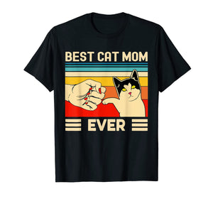 Best Cat Mom Ever T-Shirt Funny Cat Mom Mother Vintage Gift T-Shirt-192041