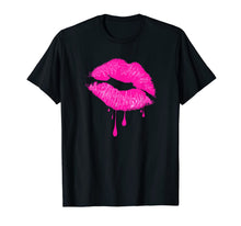 Load image into Gallery viewer, Hot Pink Lips Kiss 80s Retro Vintage Lipstick Party T-Shirt 212318
