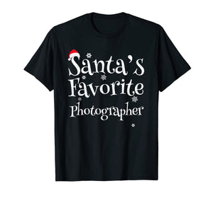 Santa's Favorite Photographer Funny Christmas Gift T-Shirt