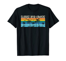 Load image into Gallery viewer, Turks and Caicos 80's Retro Palm Trees Stripes T-Shirt
