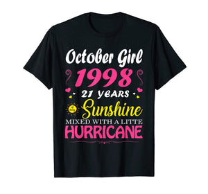October Girl 1998 TShirt 21st Birthday Gift 21 Years Old T-Shirt