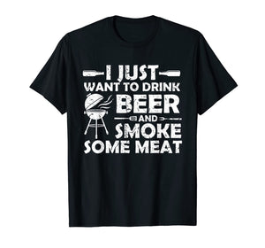 BBQ Smoking Pitmaster Shirt Art Gift Drink Beer Smoke Meat 121523