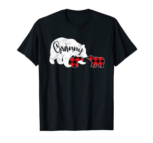Funny shirts V-neck Tank top Hoodie sweatshirt usa uk au ca gifts for Red Plaid Granny Bear Two Cubs Matching Buffalo Pajama Xmas T-Shirt 1361937