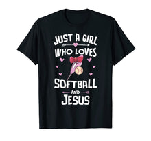 Load image into Gallery viewer, Softball And Jesus Gifts for Girls Women T-Shirt-3154895
