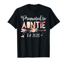 Load image into Gallery viewer, Womens Promoted to Auntie Est 2020  First Time Aunt Floral T-Shirt283129
