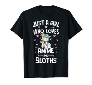 Anime And Sloths Gifts for Daughter and Girls T-Shirt-3204312