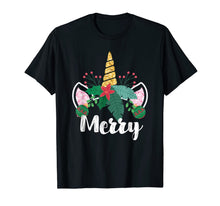 Load image into Gallery viewer, Unicorn Christmas Holly Merry Cute Gift for Girls Women T-Shirt
