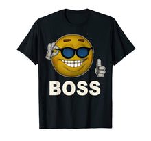 Load image into Gallery viewer, Smile Boss Face Emoji Sunglasses Emoticon Halloween Costume T-Shirt
