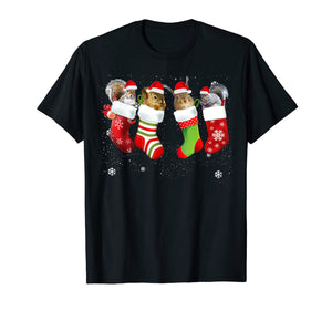 Squirrel In Socks Funny Santa Squirrel Christmas Gift T-Shirt
