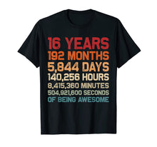 Load image into Gallery viewer, Vintage 16 Years of Being Awesome Unique 16th Birthday Gifts T-Shirt-1692777

