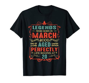 Legends Were Born In March 2000 20th Birthday Gifts TShirt866477