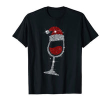 Load image into Gallery viewer, Wine Glasses Santa Hat Christmas Funny Wine Lover Gift T-Shirt
