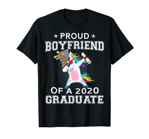 Proud Boyfriend Of A 2020 Graduate Unicorn Dabbing Gift T-Shirt