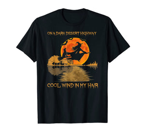 On A Dark Desert Highway Cool Wind In My Hair Dog T-Shirt
