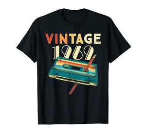 Vintage 1969 Music Cassette 50th Birthday Gifts 50 Years Old T-Shirt 132987