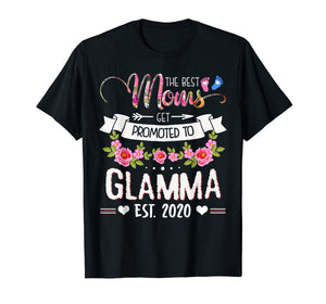 The Best Mom Get Promoted To Glamma EST 2020 Family Gift T-Shirt-3153855