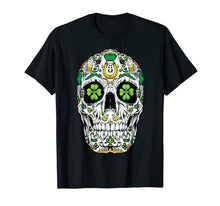 Load image into Gallery viewer, Sugar Skull St Patricks Day Of The Dead Women Shamrock Gifts TShirt96547
