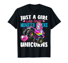 Load image into Gallery viewer, Just a Girl Who Loves Monster Trucks and Unicorns Gift Girls T-Shirt-227844

