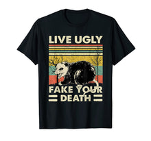 Load image into Gallery viewer, Live Ugly Fake Your Death Opossum Funny Ugly Cat Vintage TShirt47856

