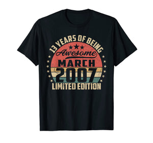 Vintage March 2007 13 Year Old Bday Gifts 13th Birthday TShirt900618