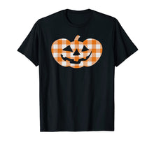 Load image into Gallery viewer, Plaid Jack-O-Lantern Pumpkin Country Farmhouse Style T-Shirt

