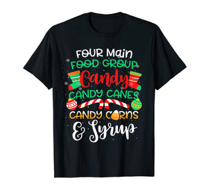 Four Main Food Groups Elf Buddy Christmas Pajama Xmas Gifts T-Shirt-3112313