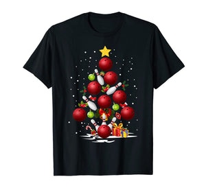 Funny shirts V-neck Tank top Hoodie sweatshirt usa uk au ca gifts for Funny Bowling Christmas Tree Light Bowling Pins & Balls Gift T-Shirt 453340