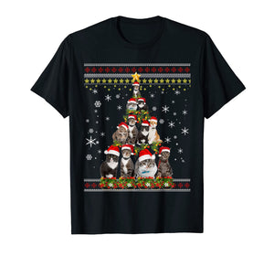Funny Christmas Tree Cats Merry Christmas Ugly Sweater Gifts T-Shirt-3127700